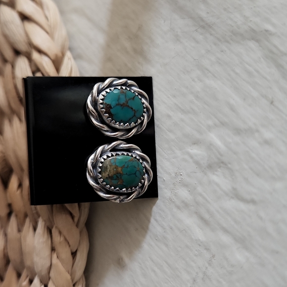 Gorgeous NWOT Native American Navajo Sterling & Turquoise Earrings - Picture 8 of 8